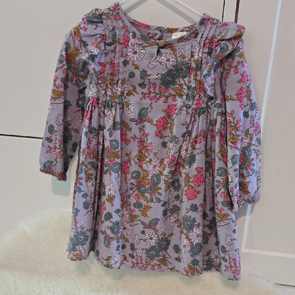 OshKosh B'gosh Floral Kids Dress - Gray and Pink
